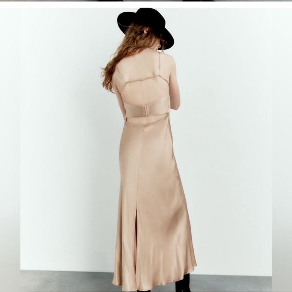 Zara NWT satin midi dress size xs